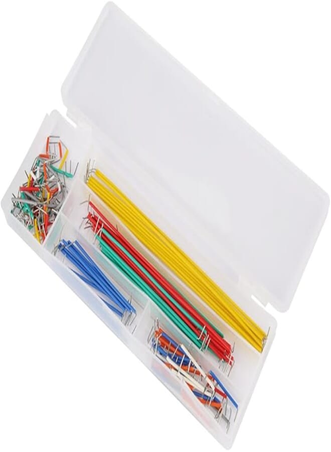 Walfront 140Pcs U-Shape Pre-Formed Solderless Breadboard Jumper Cable Wire Kit Box for DIY Shield